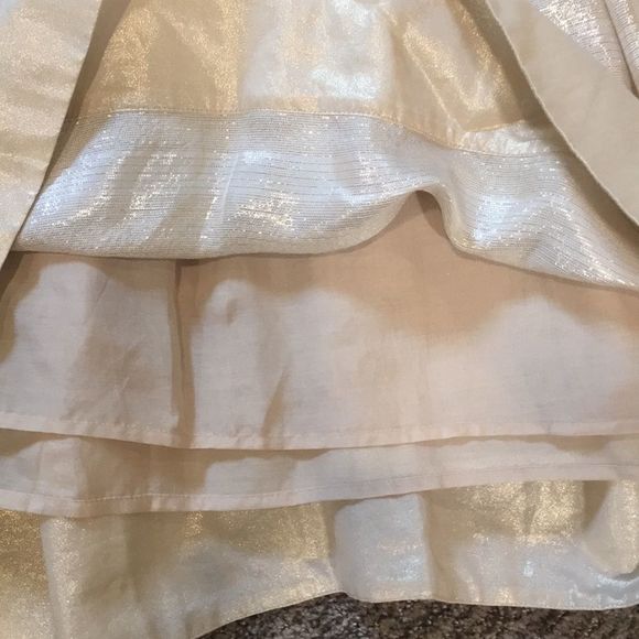 Diane Von Furstenberg Gold Metallic Dress Sz 6 - Picture 7 of 7